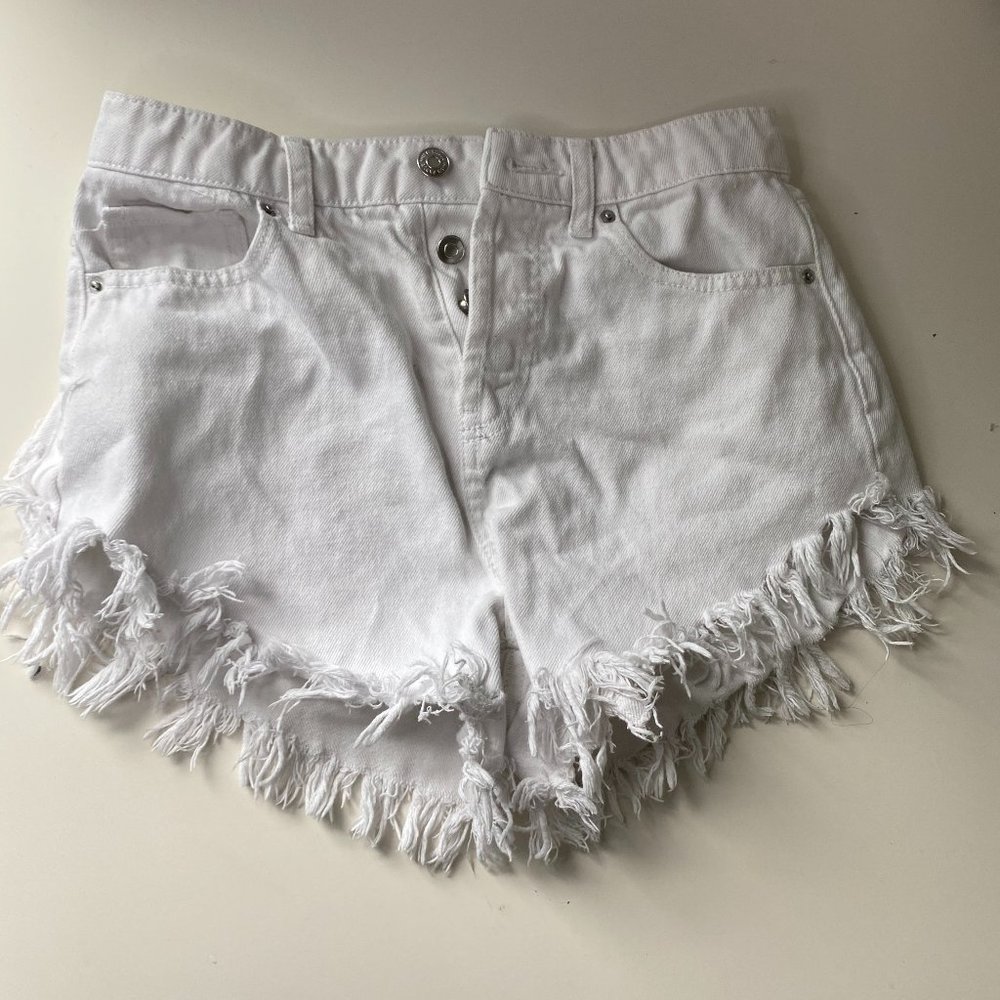 White Jean Shorts